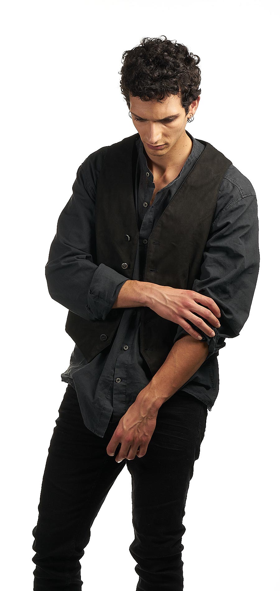 DANIELE BASTA LEATHER AND SILVER JACKET 